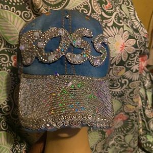 Vintage handmade boss hat with rimestones new hat
